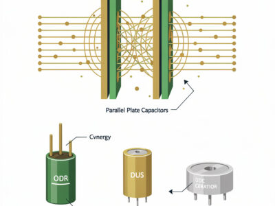 Ilustração científica de capacitores