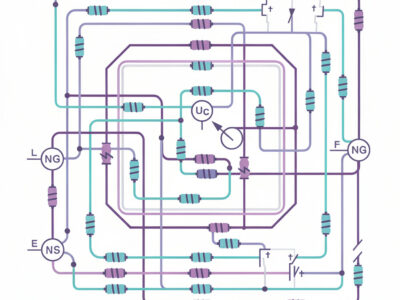 Ilustração científica de circuitos com malhas múltiplas
