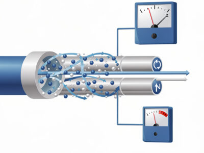 Ilustração científica de corrente elétrica