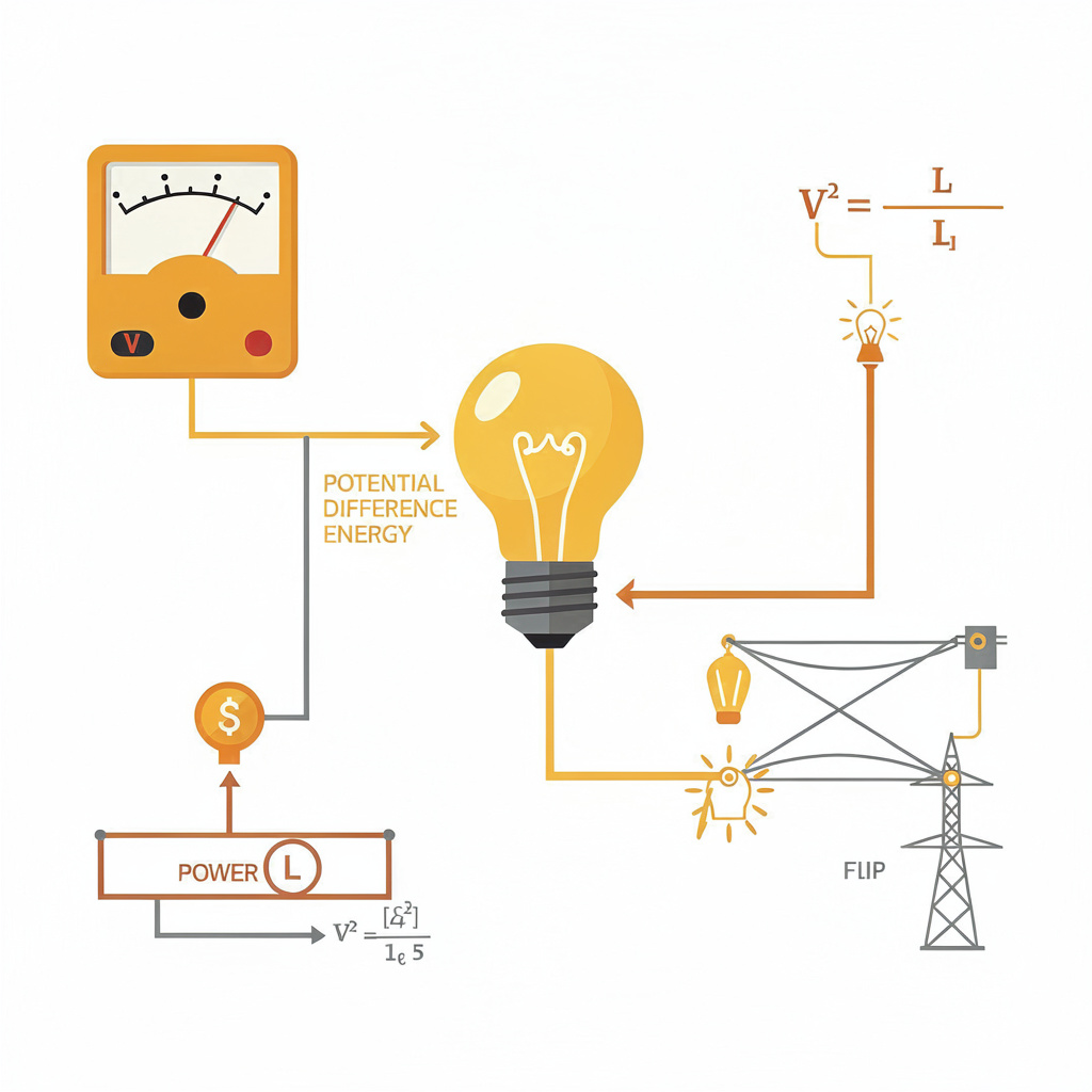 Ilustração científica de potência elétrica