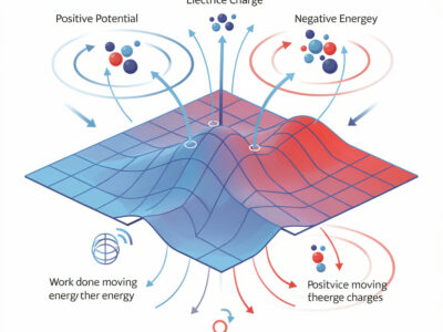 Ilustração científica de potencial elétrico