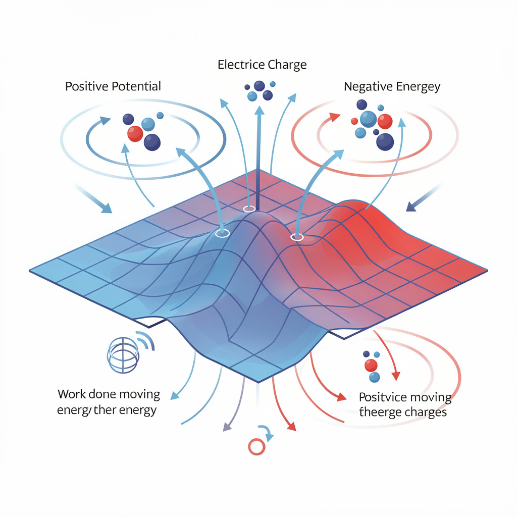 Ilustração científica de potencial elétrico