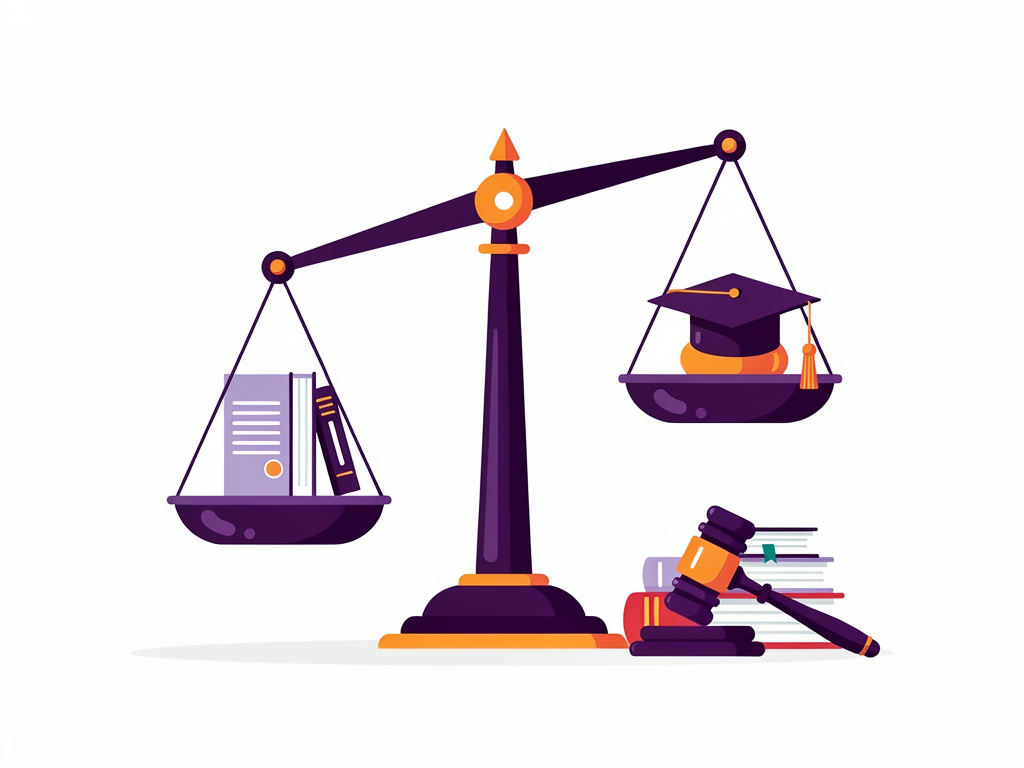 Ilustração de balança desequilibrada representando a desigualdade na avaliação entre candidatos