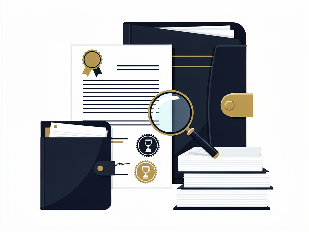 Ilustração de documentos oficiais sigilosos sendo analisados