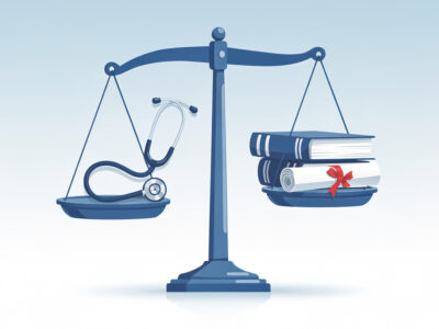 Ilustração sobre qualidade do ensino médico e avaliação de cursos de Medicina