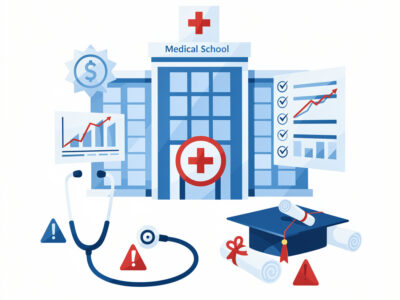 Ilustração sobre supervisão do MEC em cursos de medicina